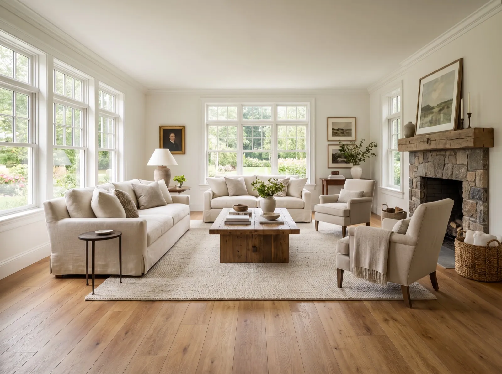 Luxury vinyl plank flooring in living room