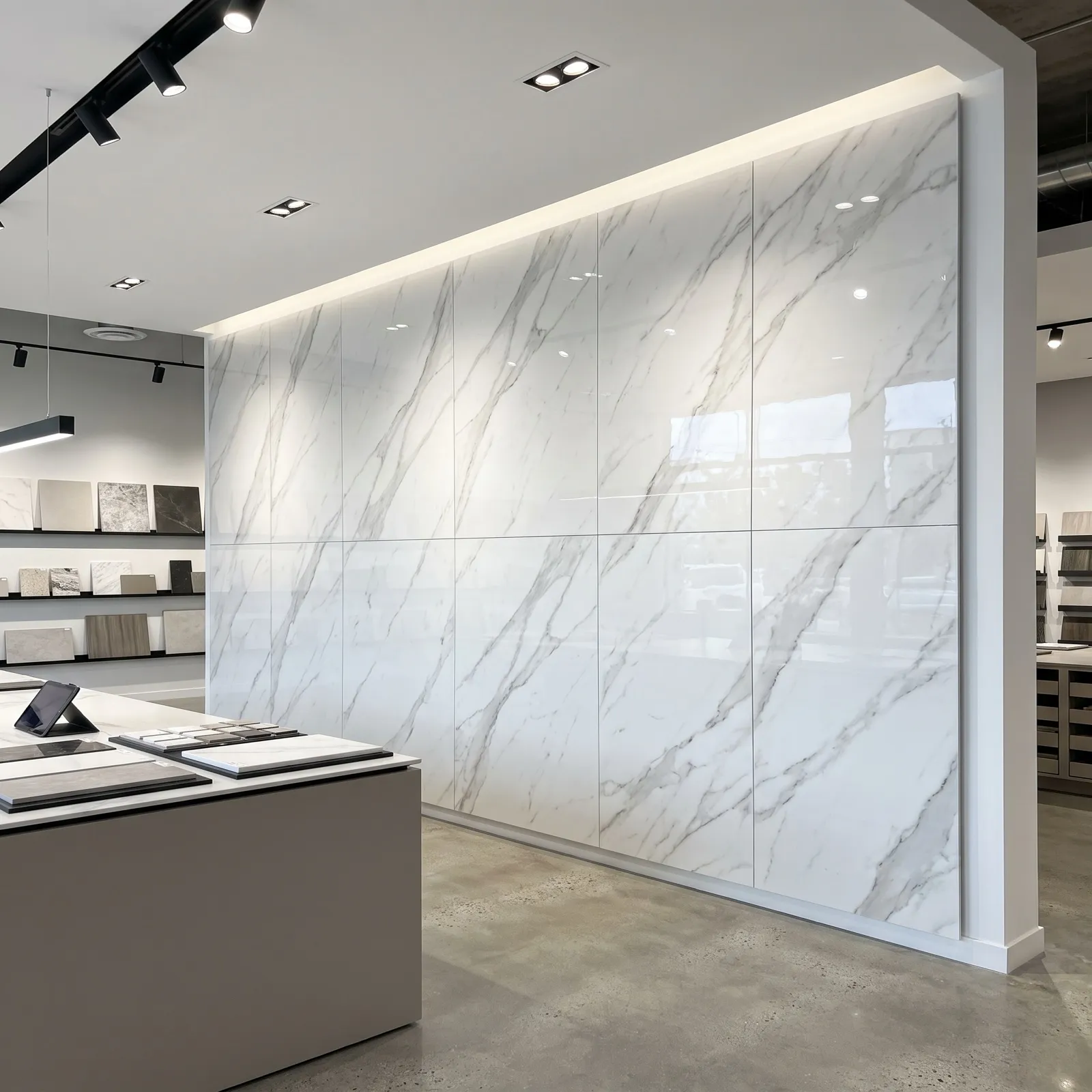 Accent wall panels showroom