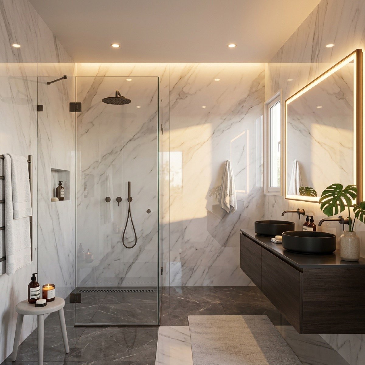 UV marble panels bathroom