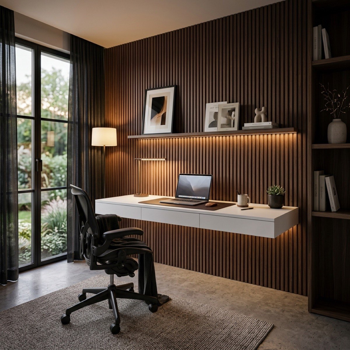 WPC panels home office wall