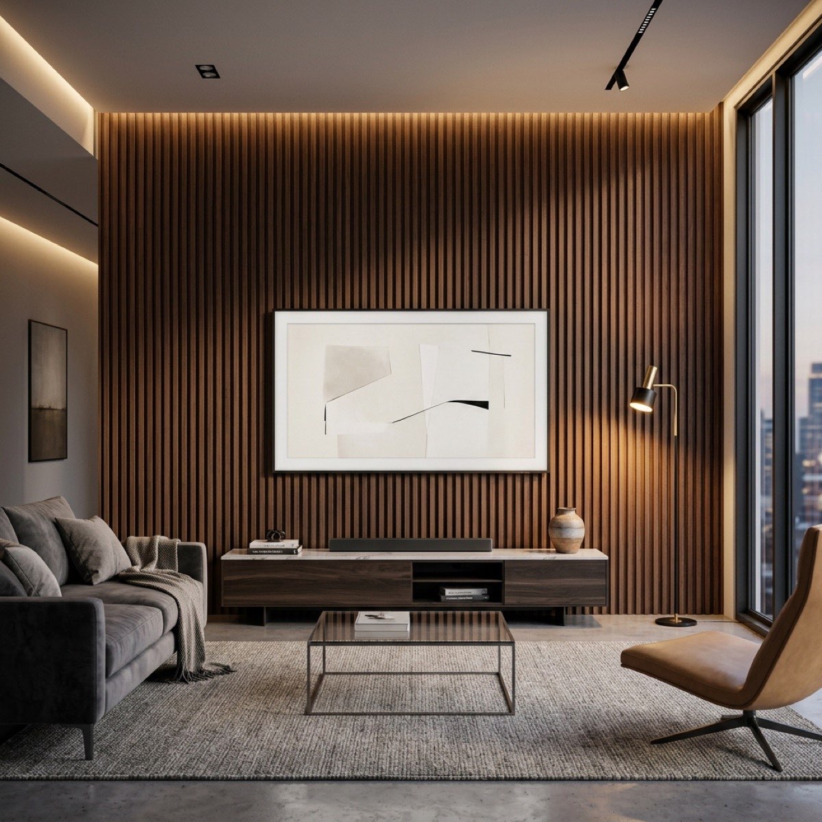 WPC panels living room
